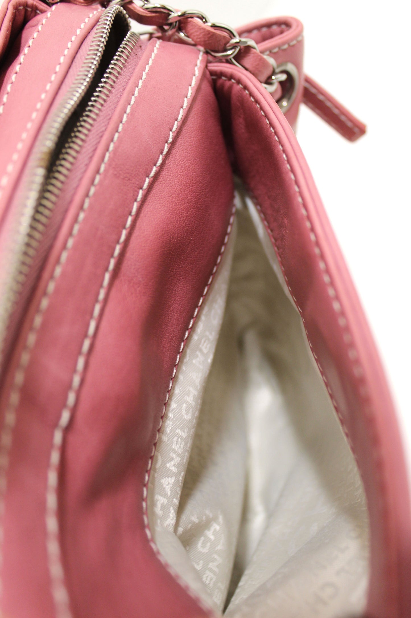 Chanel Pink Lambskin Leather Shoulder Bag