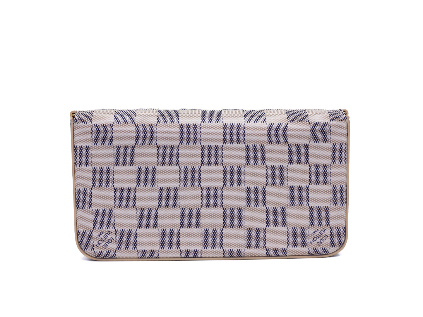 Louis Vuitton Damier Azur Pochette Felicie Chain Wallet Rose Ballerine