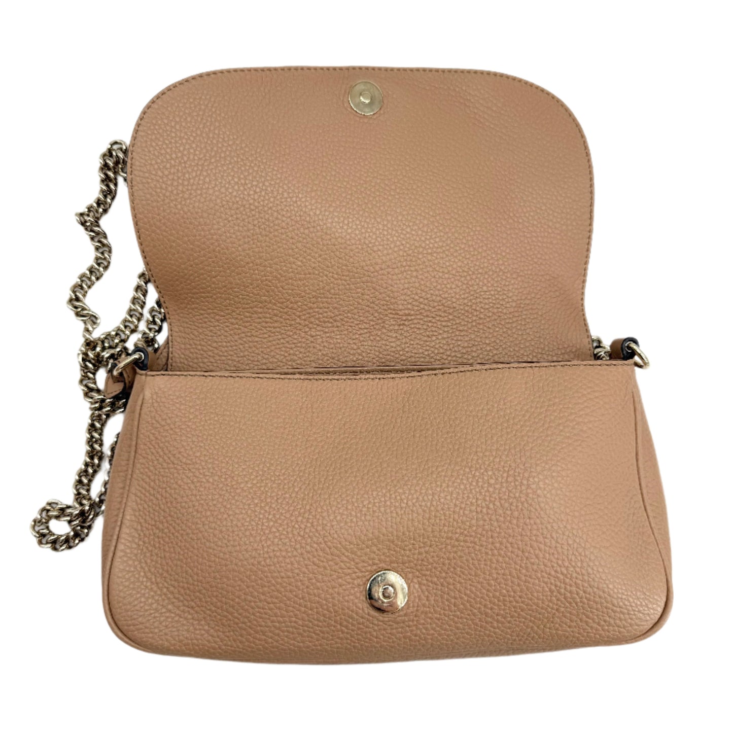 Gucci Soho Medium Flap Crossbody Bag – Camelia Pebbled Calfskin Leather