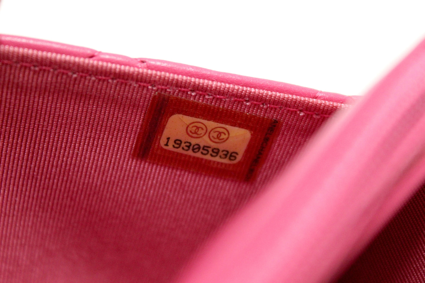 Chanel Fuchsia Pink Quilted Lambskin Leather Wallet On Chain WOC Messenger Bag