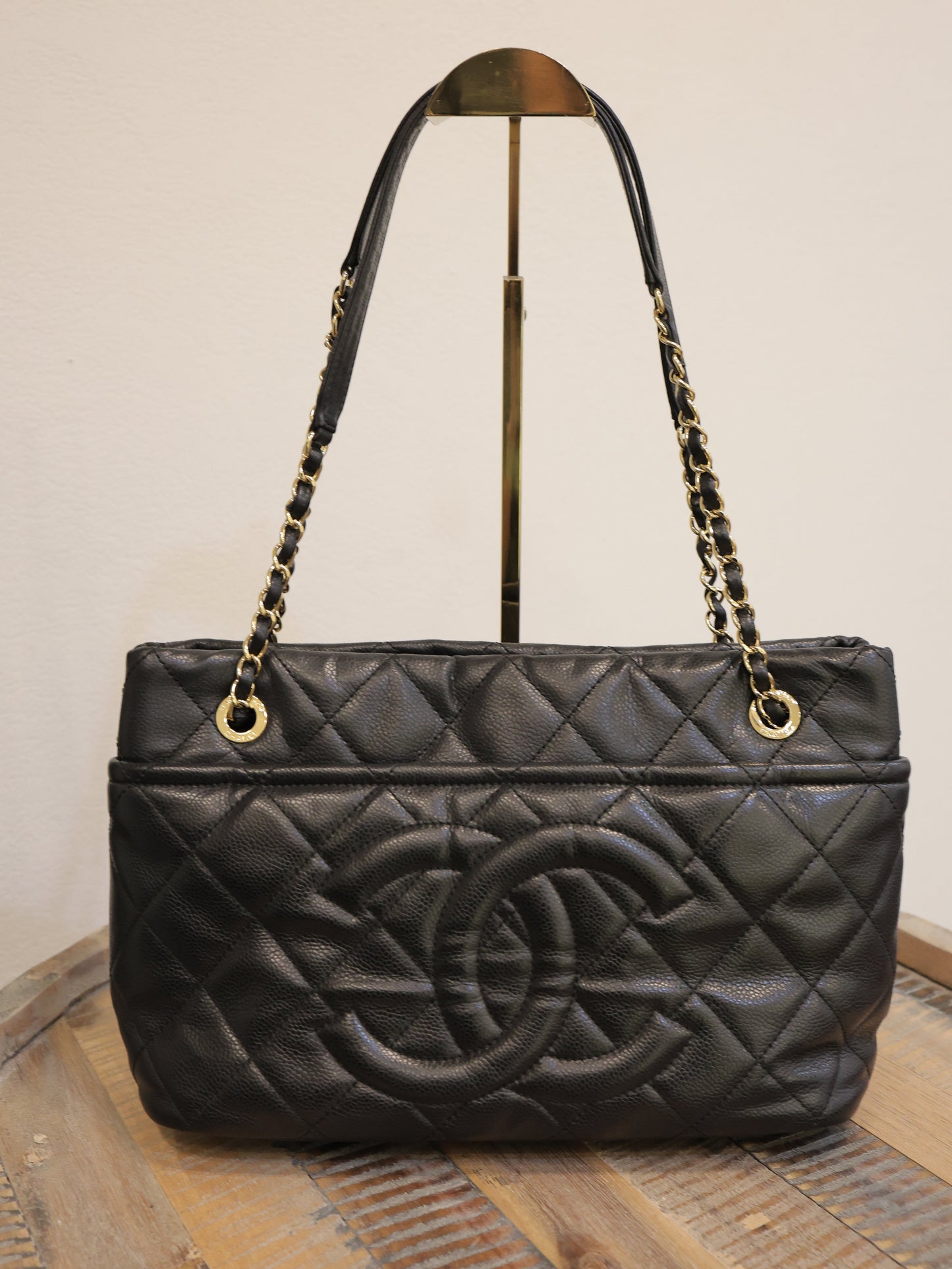 Chanel Caviar Quilted CC Timeless Soft Tote Black