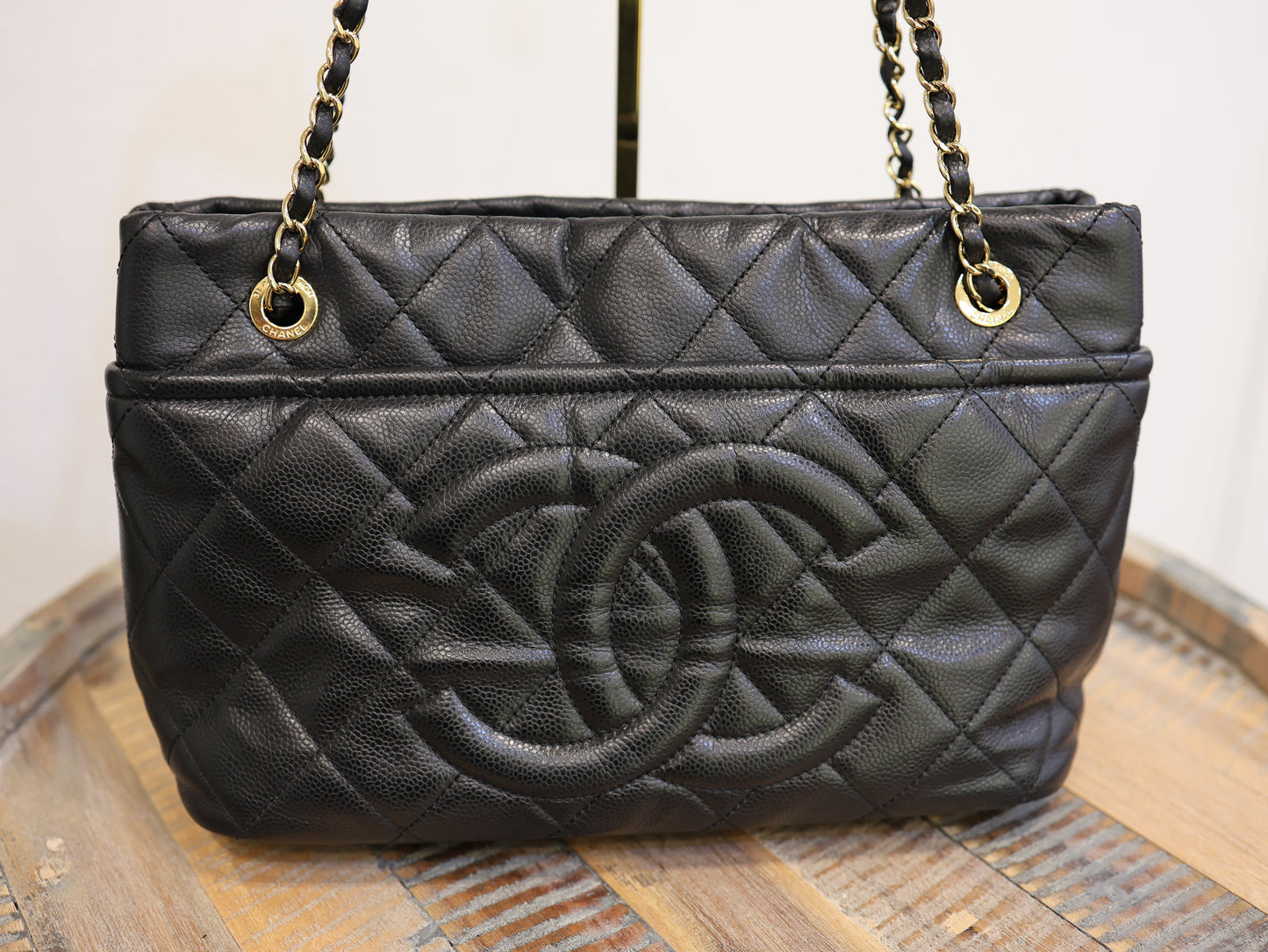 Chanel Caviar Quilted CC Timeless Soft Tote Black