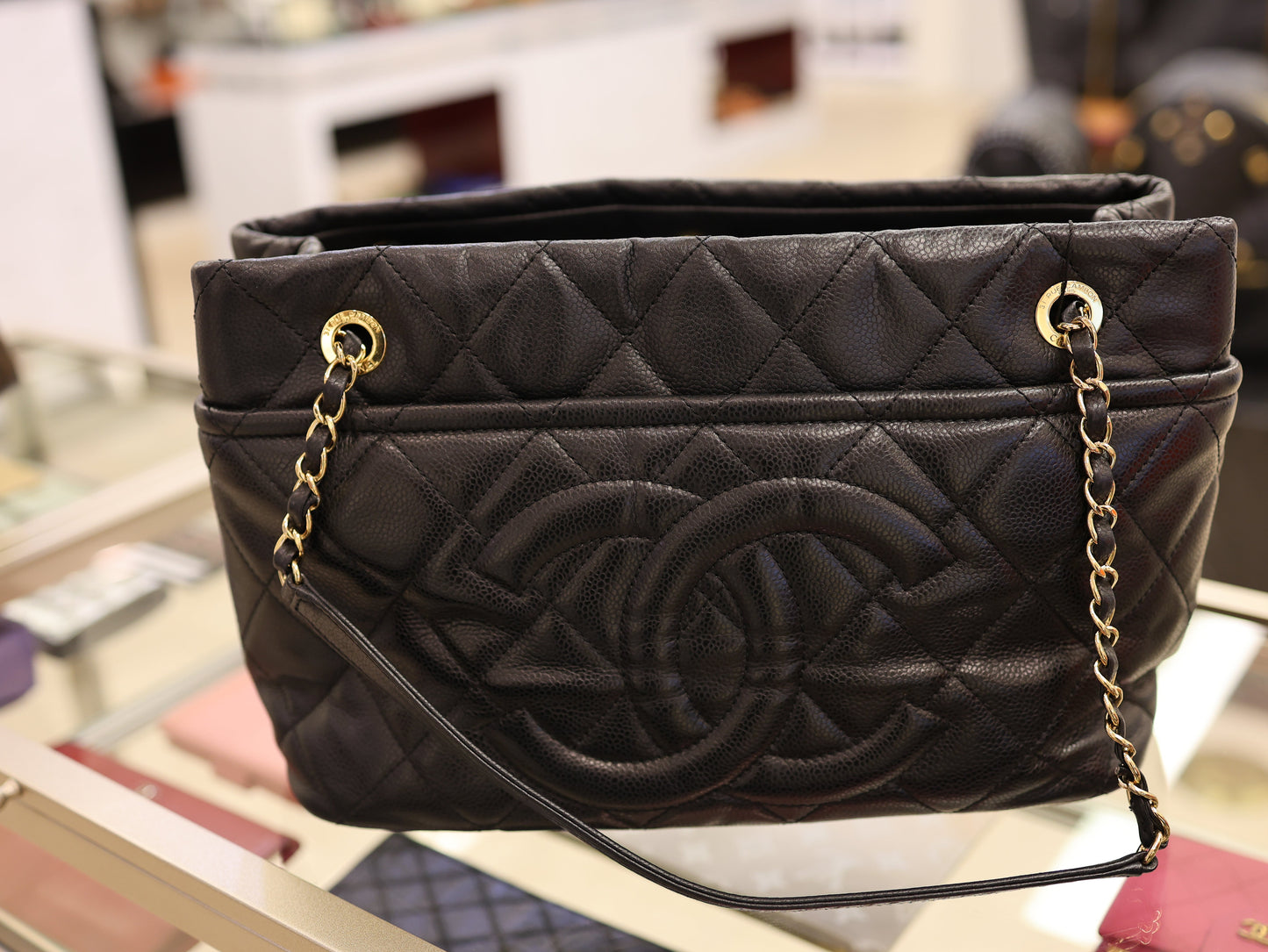 Chanel Caviar Quilted CC Timeless Soft Tote Black