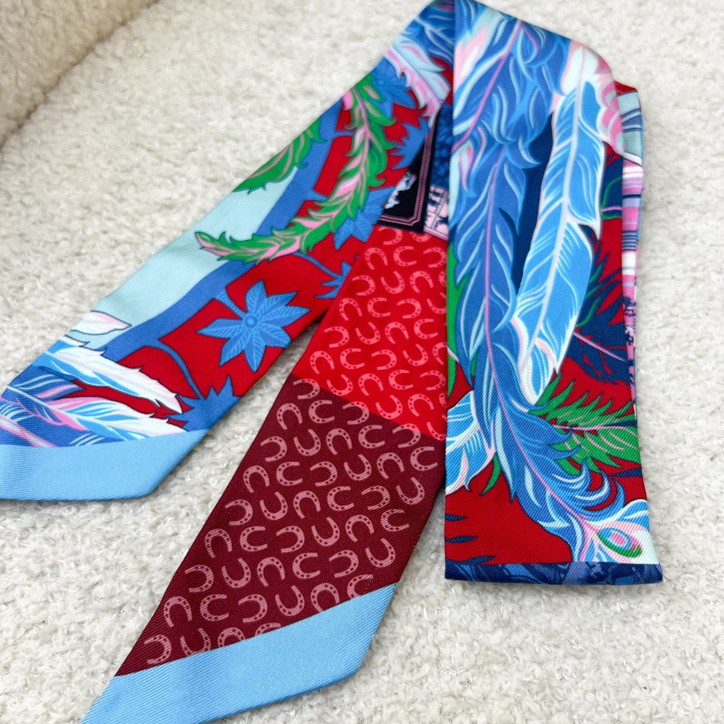 Hermes Twilly in Red / Blue / Pink 100% Silk