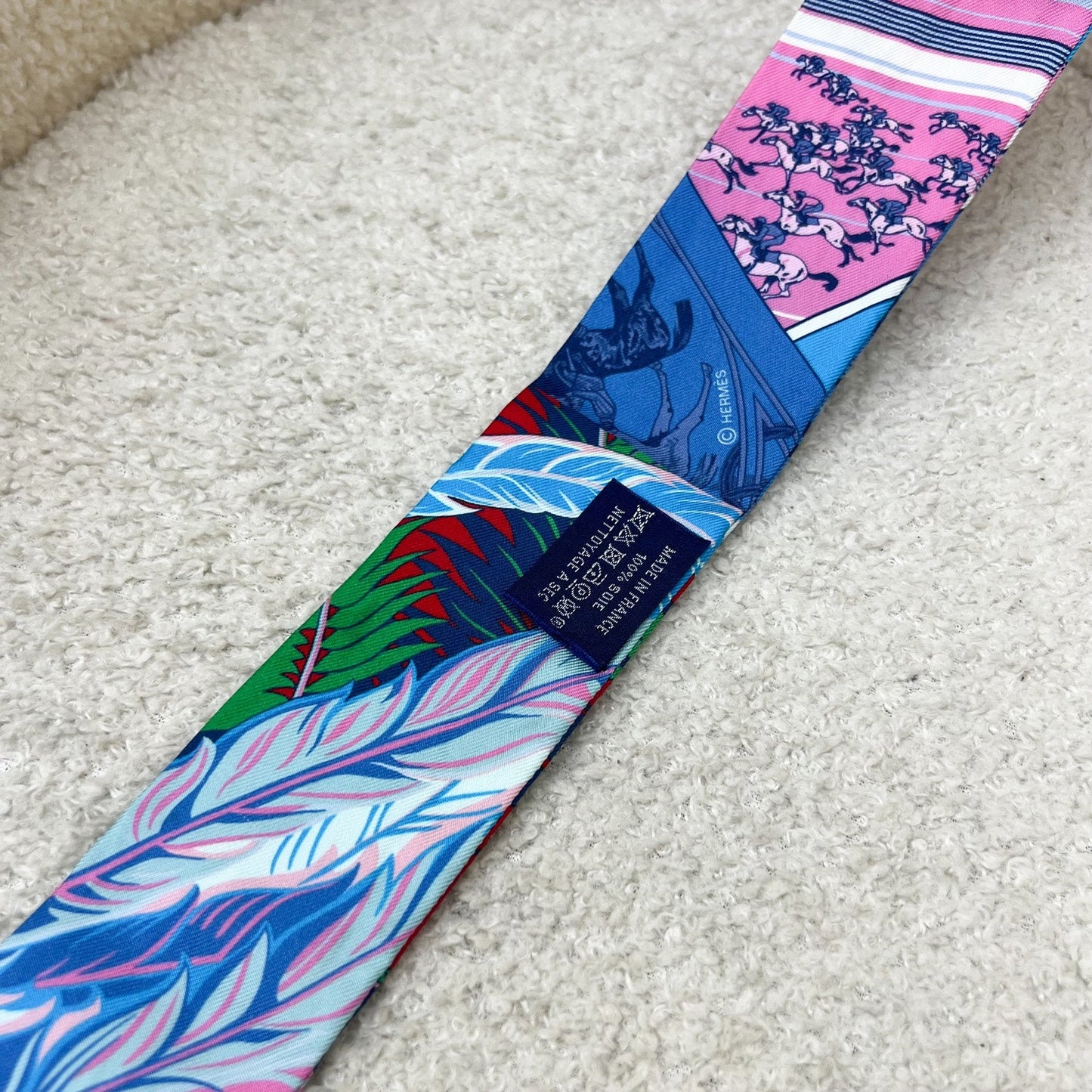 Hermes Twilly in Red / Blue / Pink 100% Silk