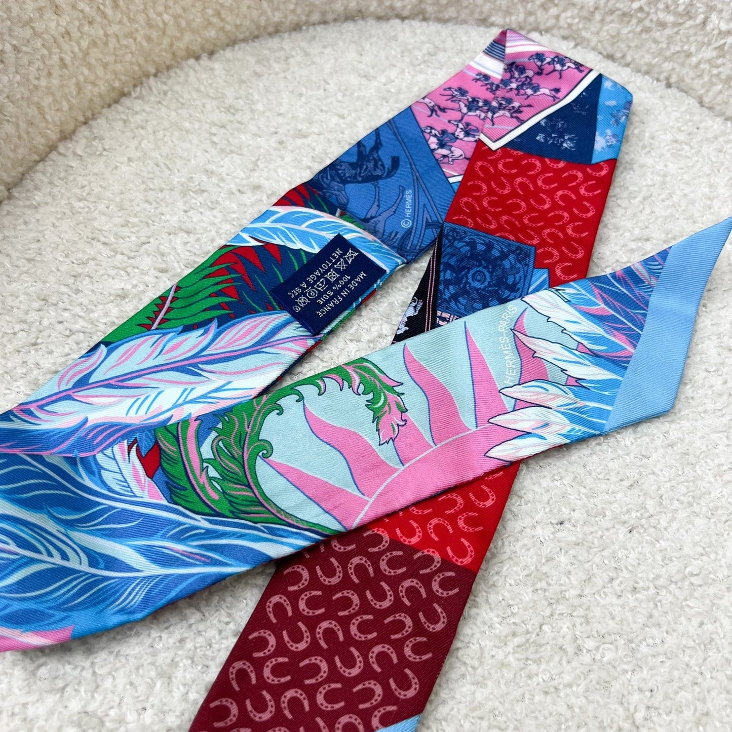 Hermes Twilly in Red / Blue / Pink 100% Silk