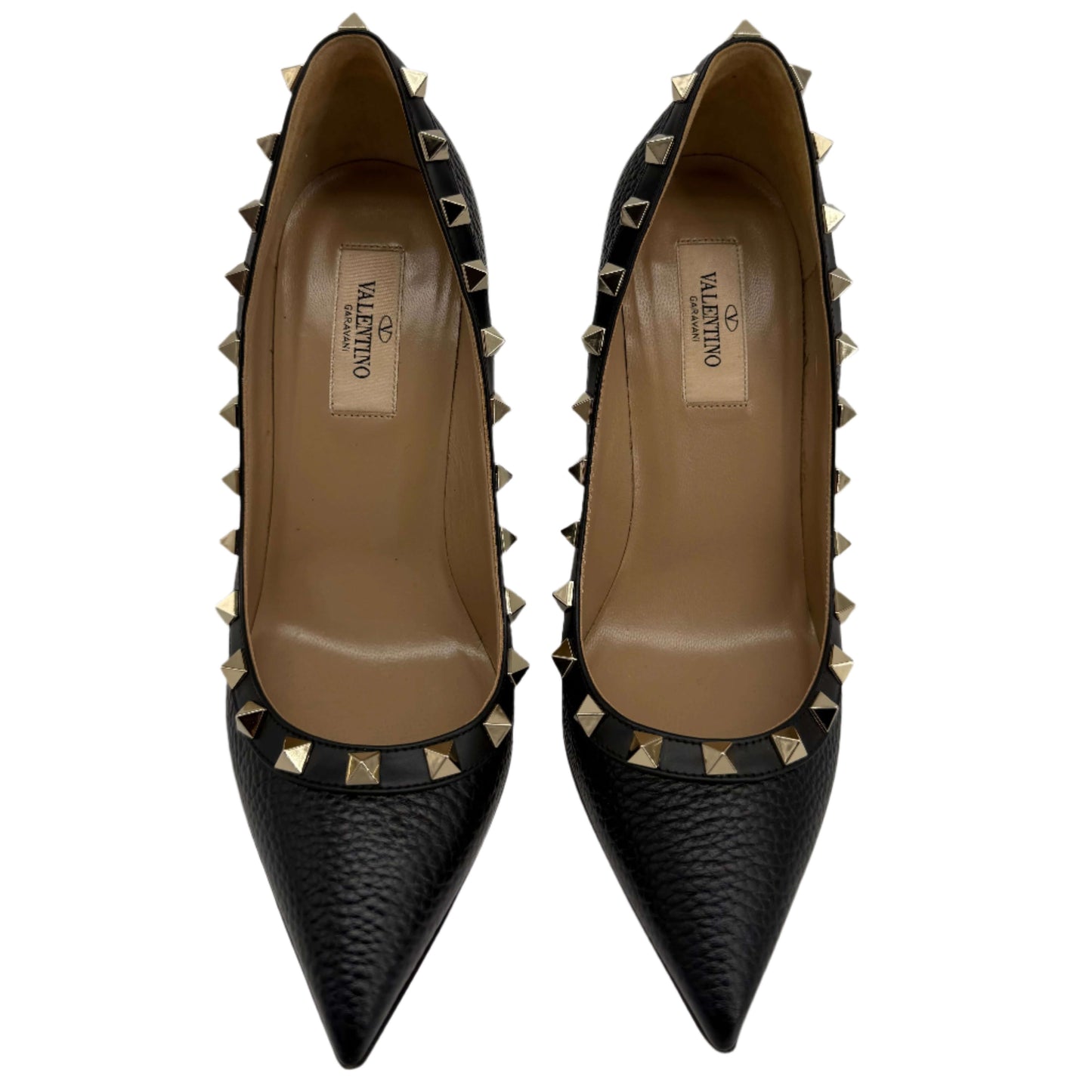 Valentino Garavani Pebbled Calfskin Rockstud 85mm Pumps – Marine Blue (Size 36)