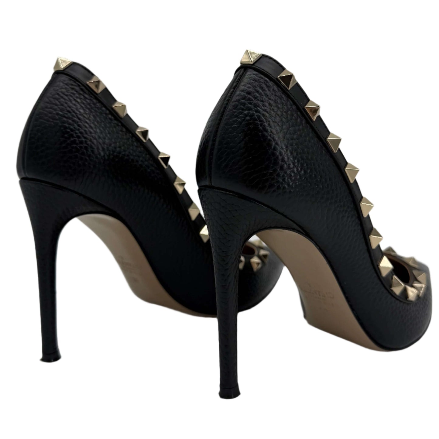 Valentino Garavani Pebbled Calfskin Rockstud 85mm Pumps – Marine Blue (Size 36)
