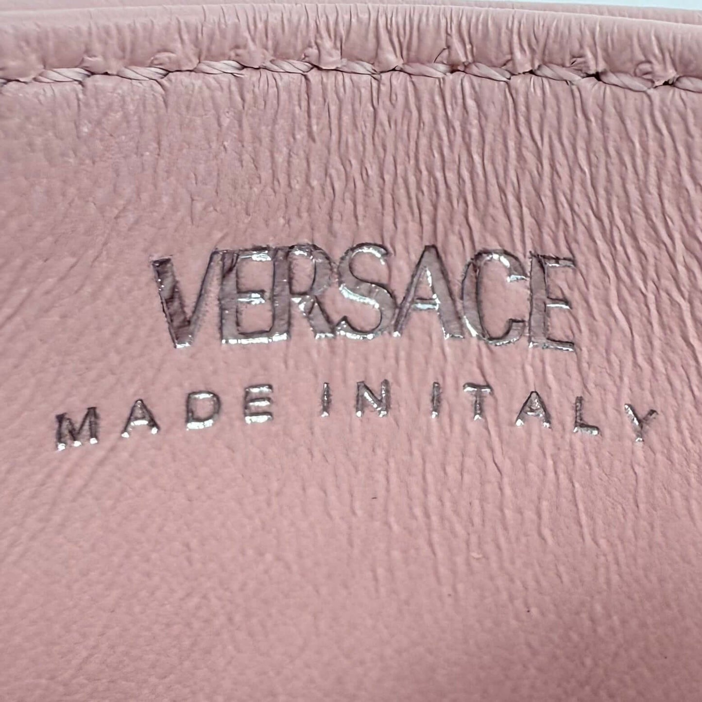 Versace Quilted Leather Medusa Card Holder – Blush Pink