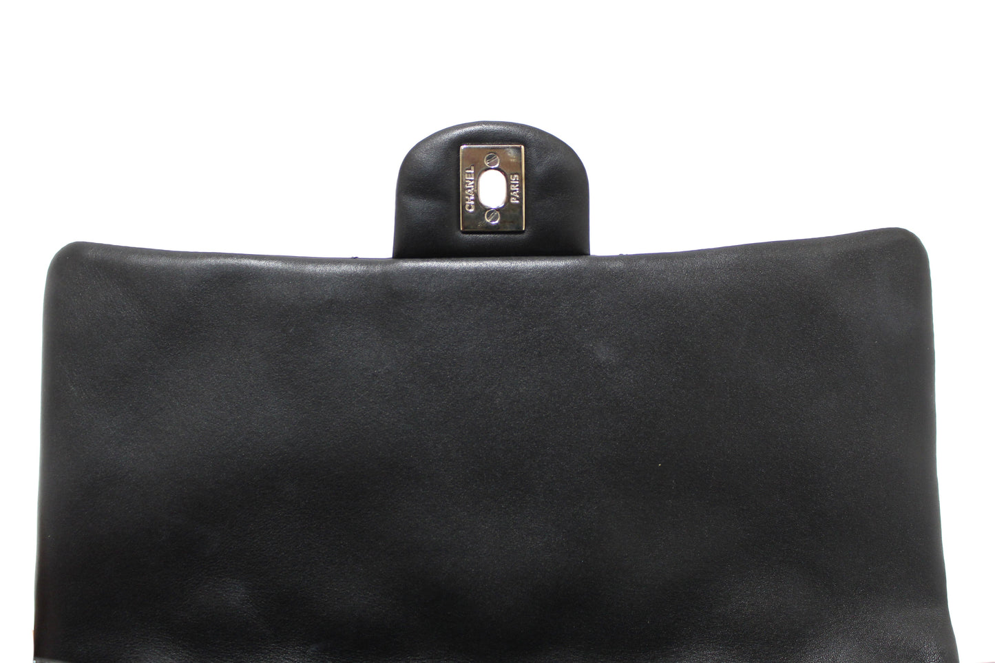 Chanel Classic Quilted Black Patent Leather Flap Shoulder Clutch Bag