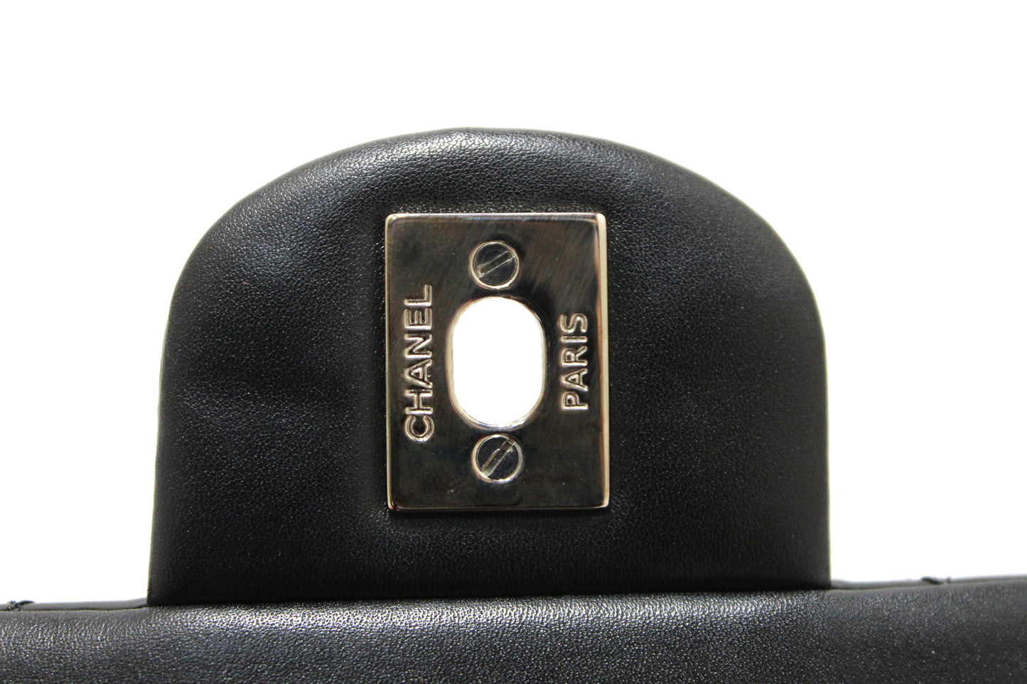 Chanel Classic Quilted Black Patent Leather Flap Shoulder Clutch Bag