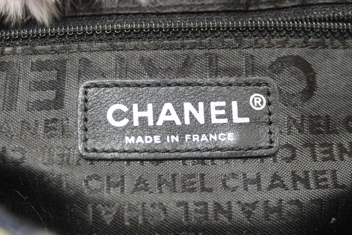 Vintage Chanel Lilac Purple Fur Blue Tweed Flap Chain Shoulder Bag