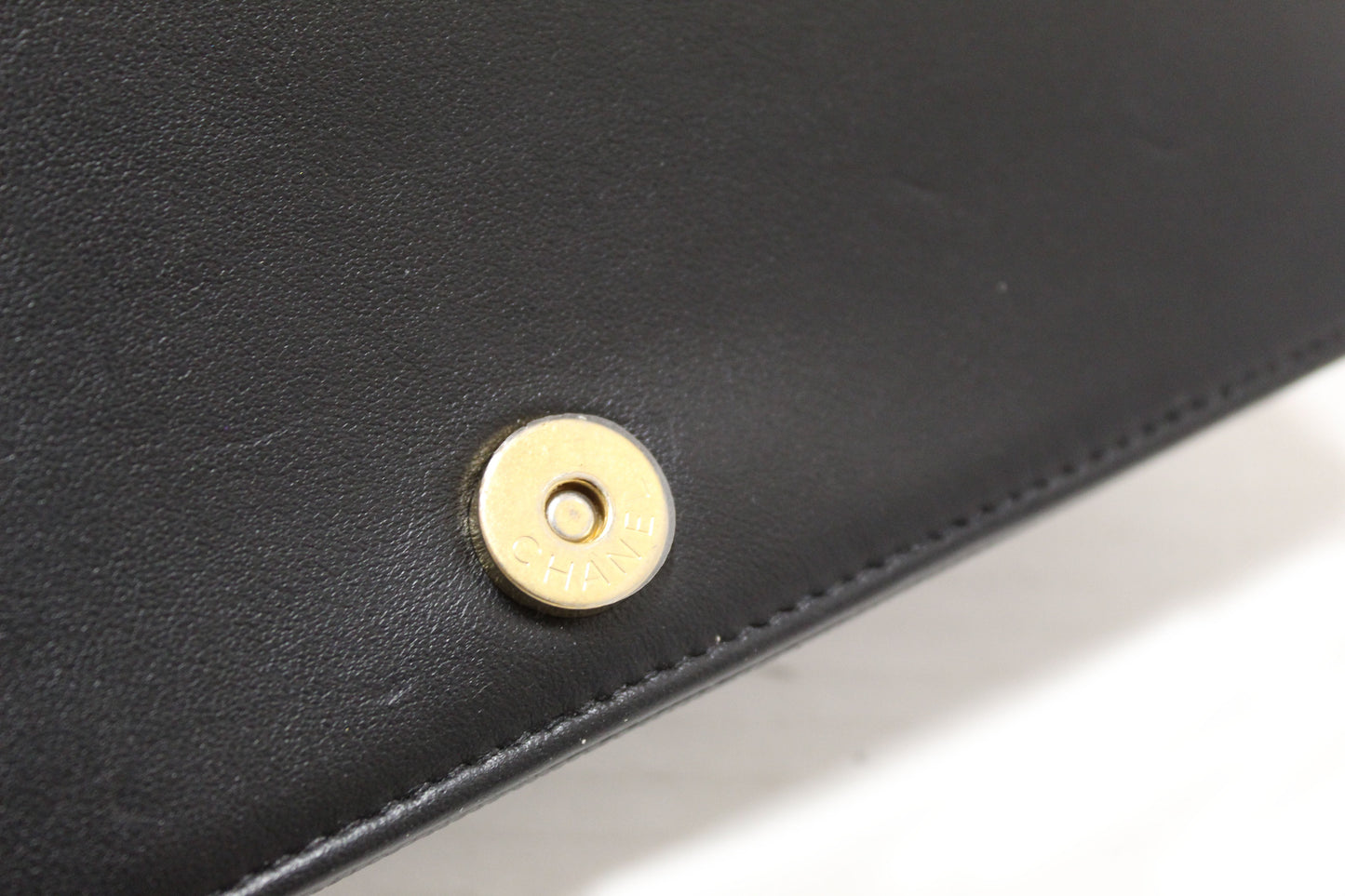 Chanel Black Caviar Quilted Leather Boy Wallet On Chain WOC