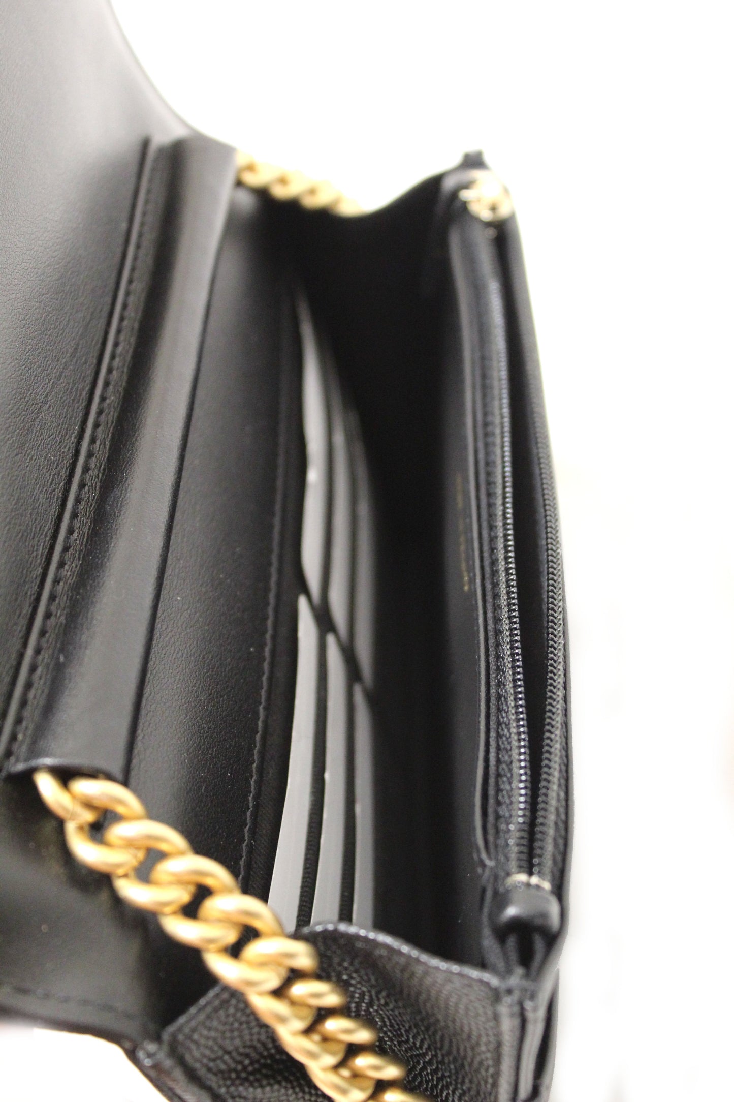 Chanel Black Caviar Quilted Leather Boy Wallet On Chain WOC