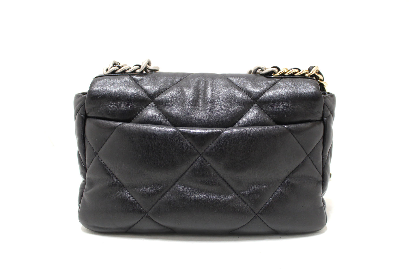 Chanel 19 Medium Black Quilted Lambskin Leather Shoulder Crossbody Bag