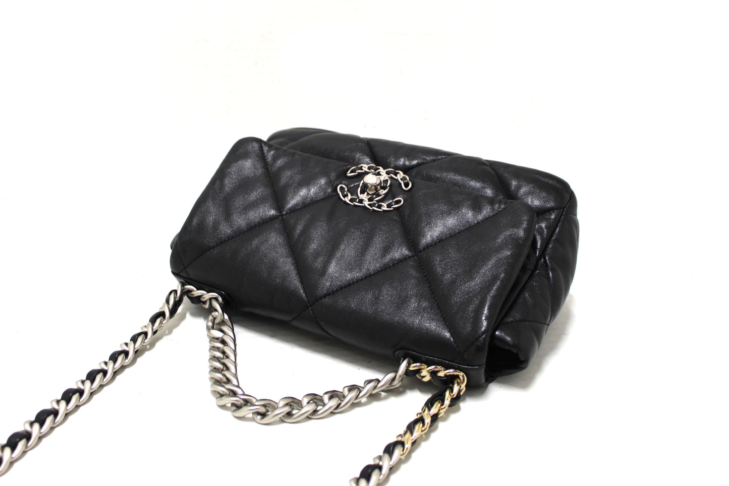 Chanel 19 Medium Black Quilted Lambskin Leather Shoulder Crossbody Bag