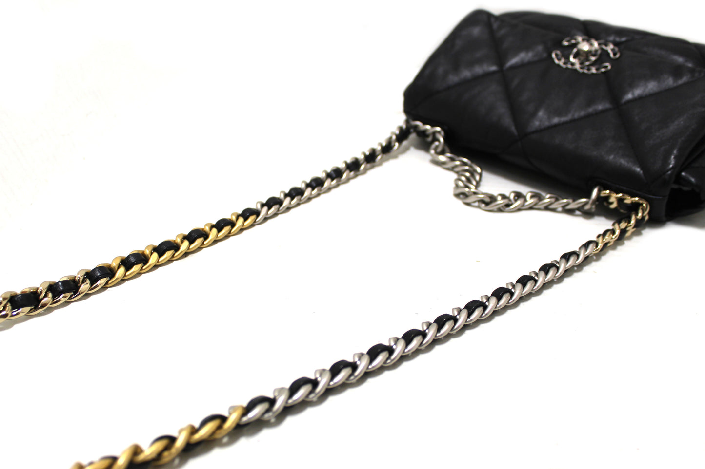 Chanel 19 Medium Black Quilted Lambskin Leather Shoulder Crossbody Bag