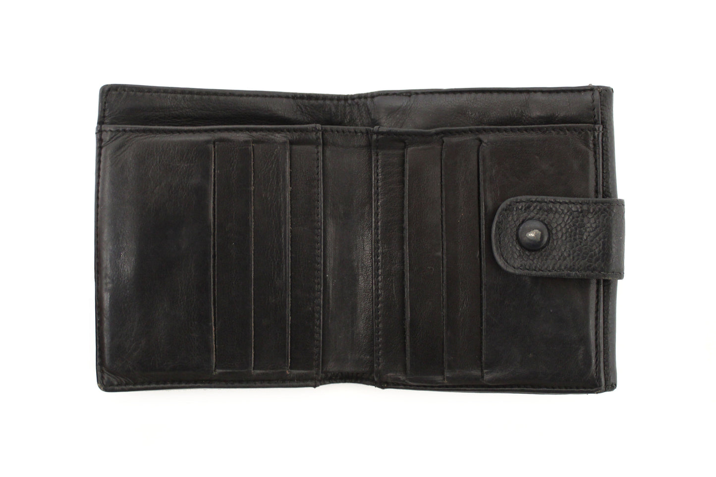Vintage Chanel Black Caviar Leather Timeless CC Small Wallet
