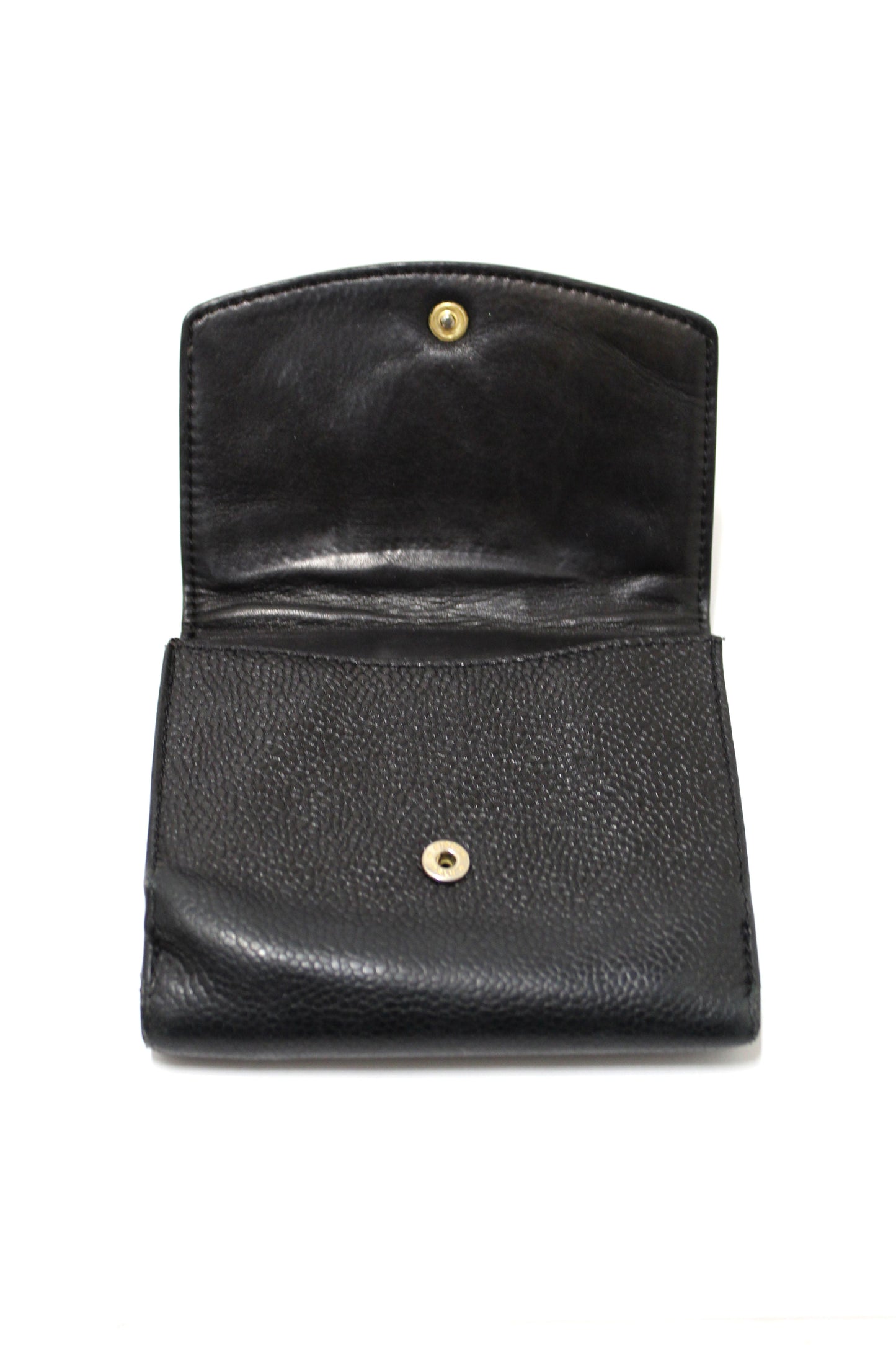Vintage Chanel Black Caviar Leather Timeless CC Small Wallet