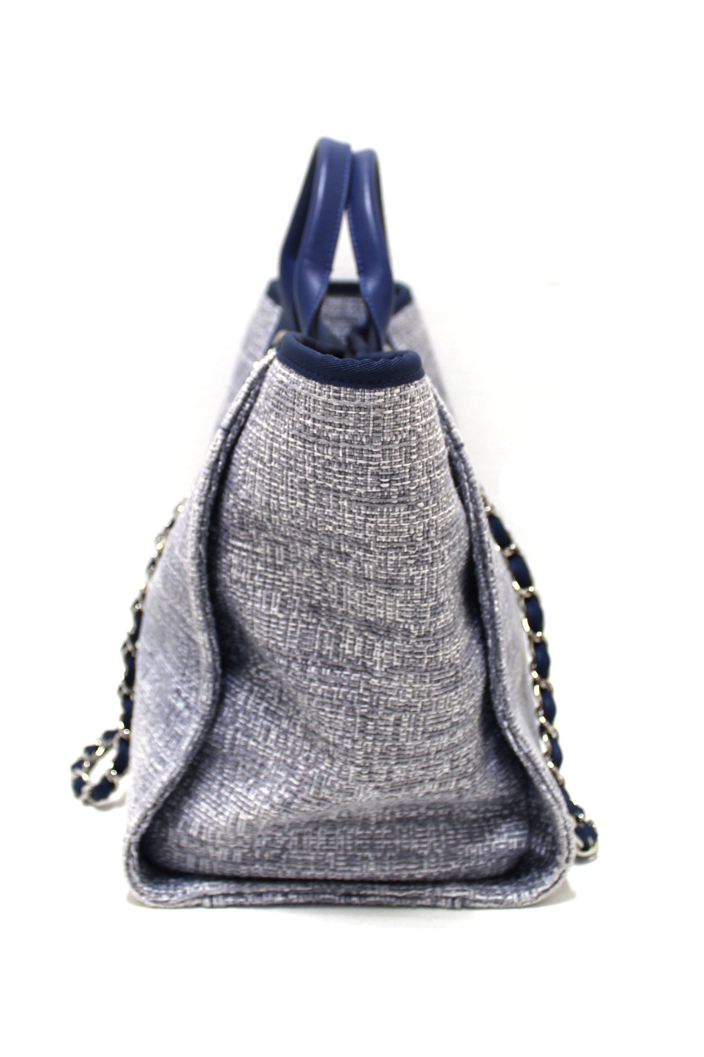 Chanel Blue Tweed Maxi Deauville Shopping Tote