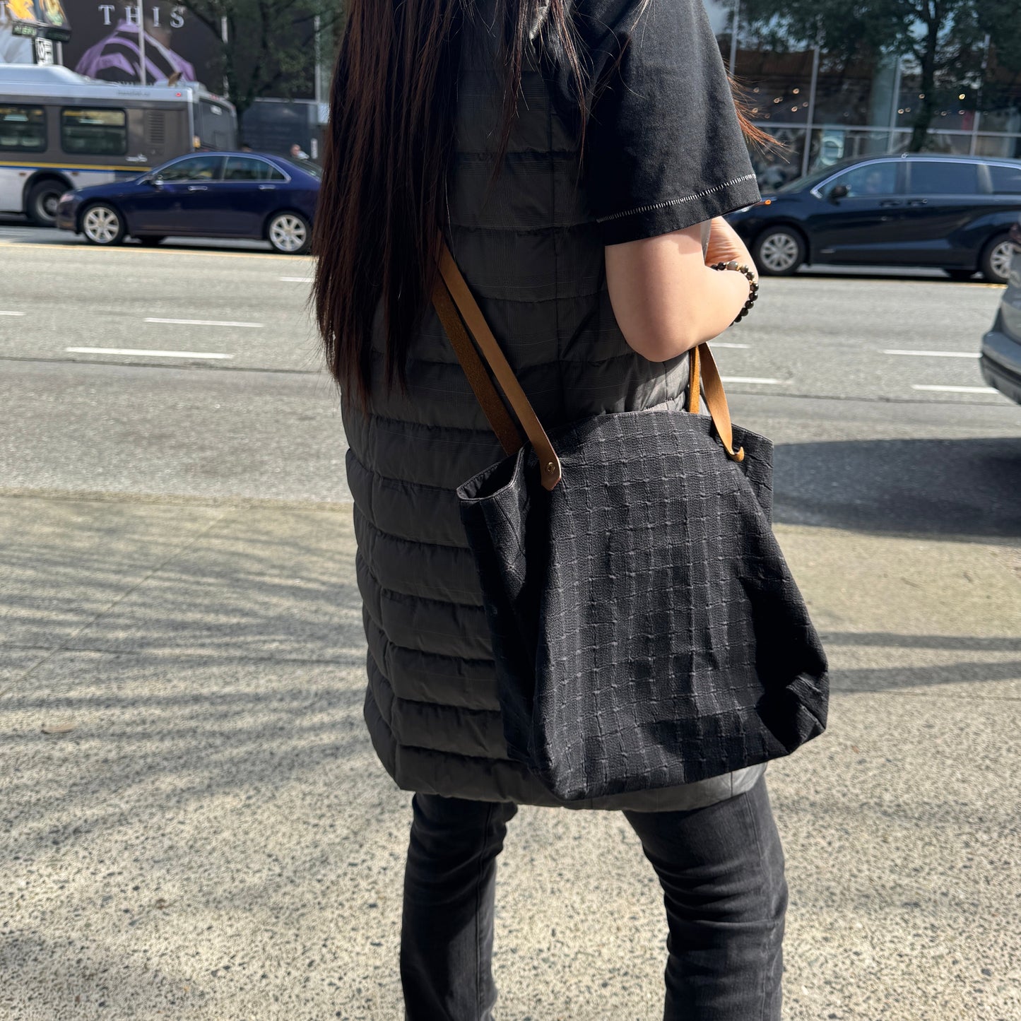 Hermes Amedaba Canvas Shoulder Bag