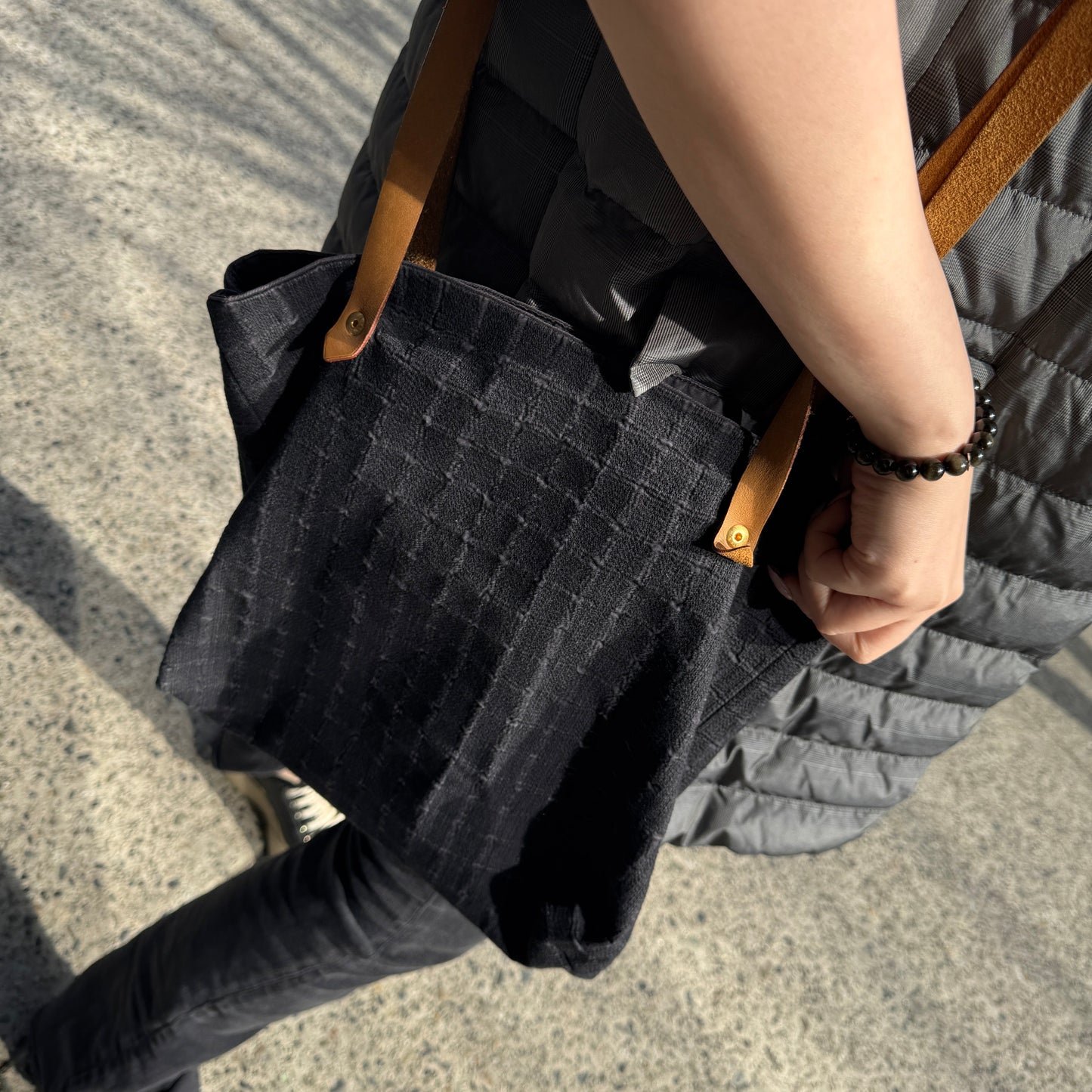 Hermes Amedaba Canvas Shoulder Bag