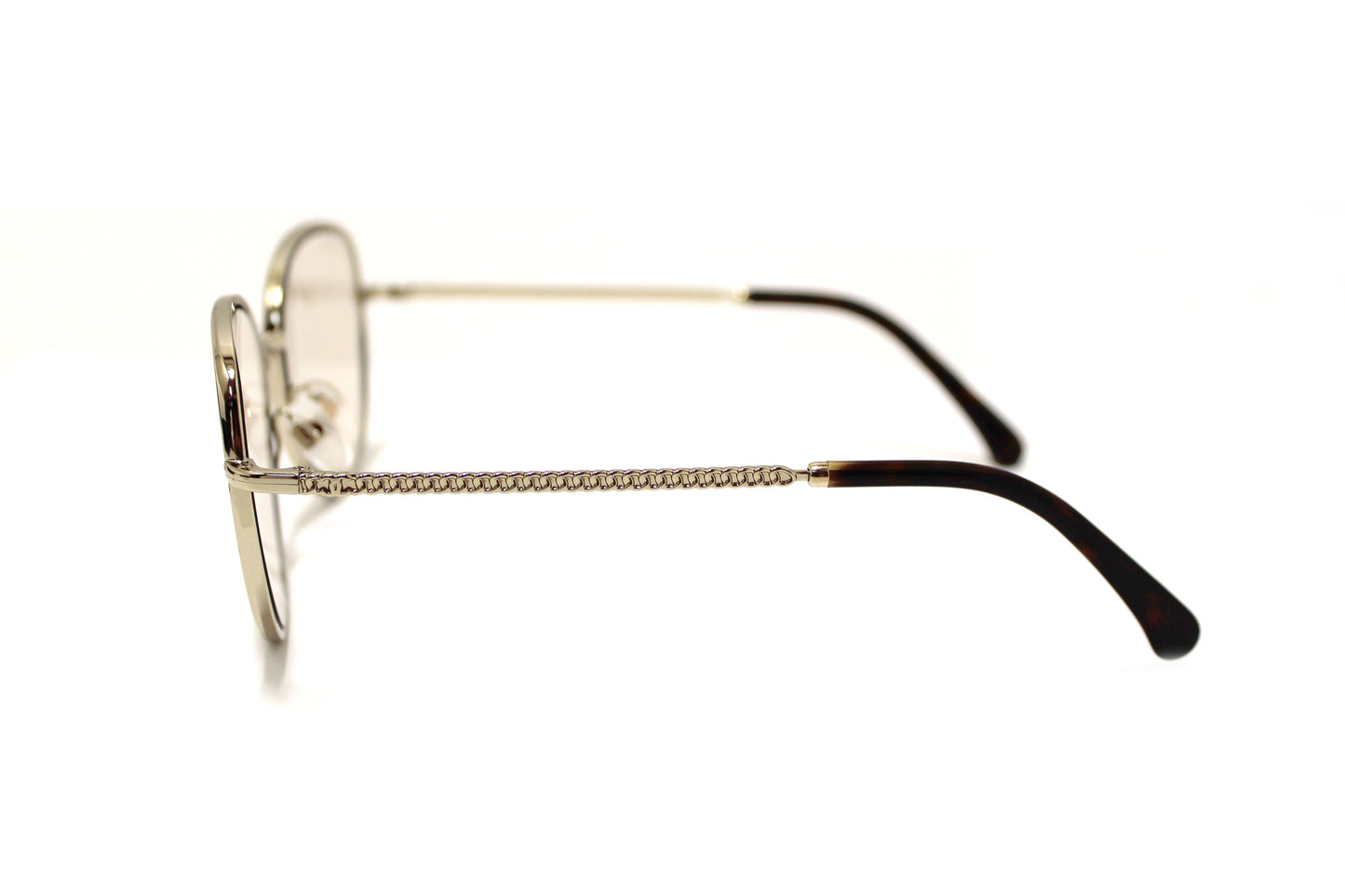 Chanel Light Gold-Tone Pearl Round Sunglasses