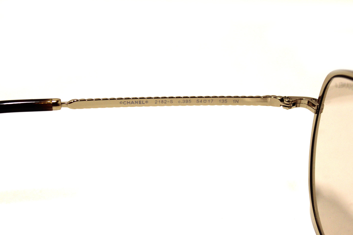 Chanel Light Gold-Tone Chain Oversize Sunglasses