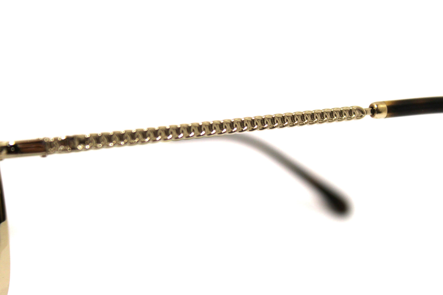 Chanel Light Gold-Tone Chain Oversize Sunglasses