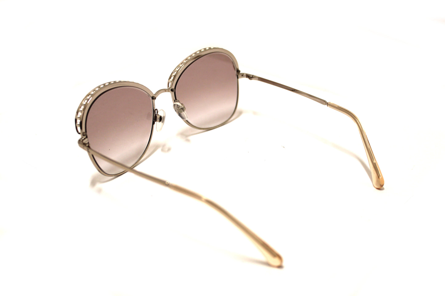 Chanel Light Gold-Tone Pearl Round Sunglasses