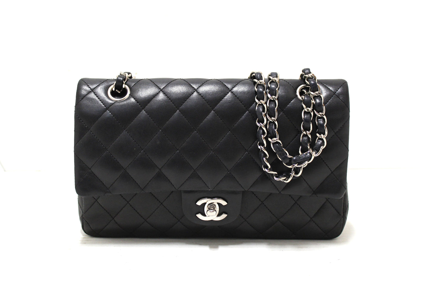 Chanel Black Lambskin Leather Medium Classic Flap Chain Bag | Havik Shop.com - Shop Now at Havik Shop.com