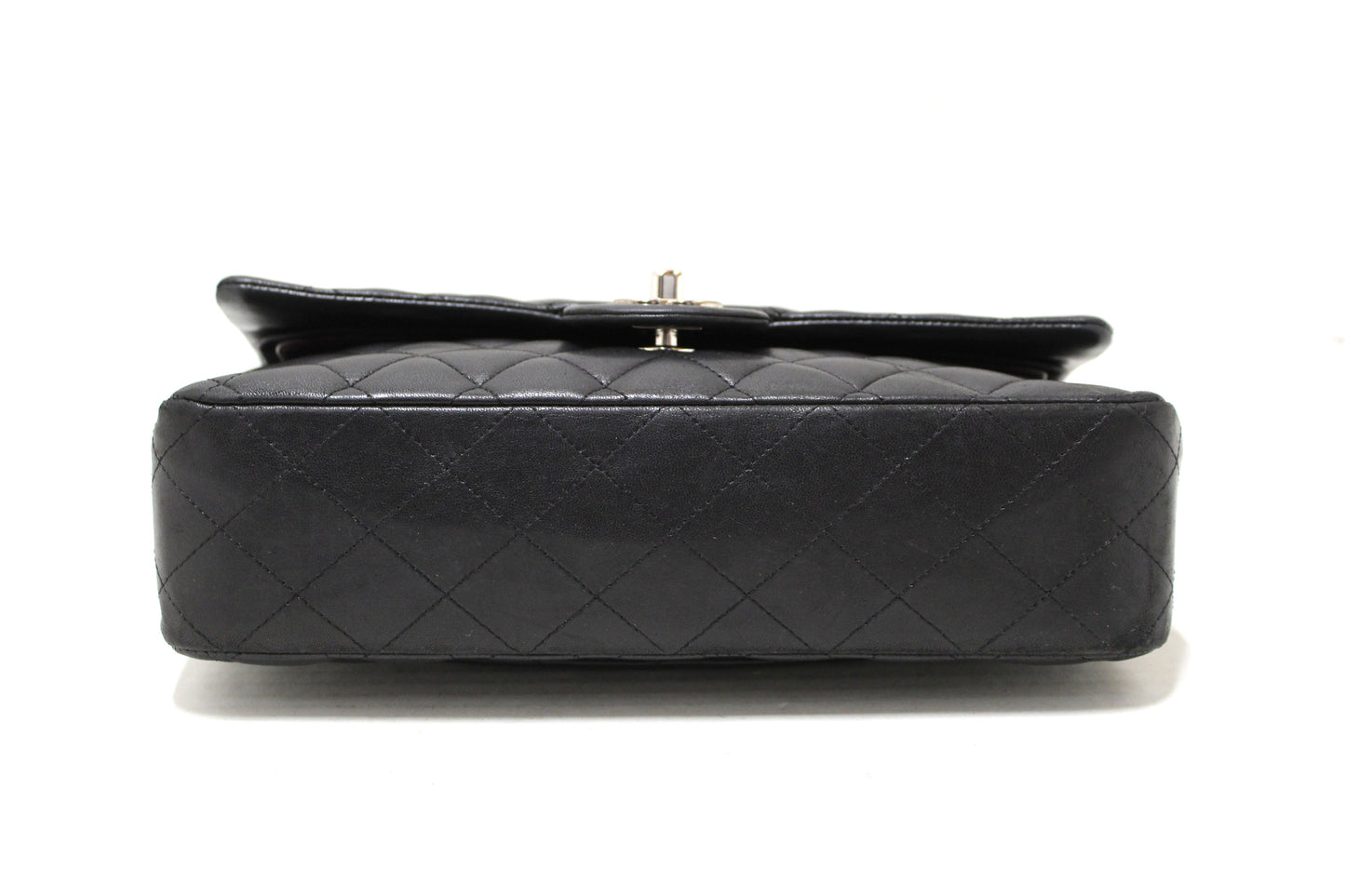 Chanel Black Lambskin Leather Medium Classic Flap Chain Bag