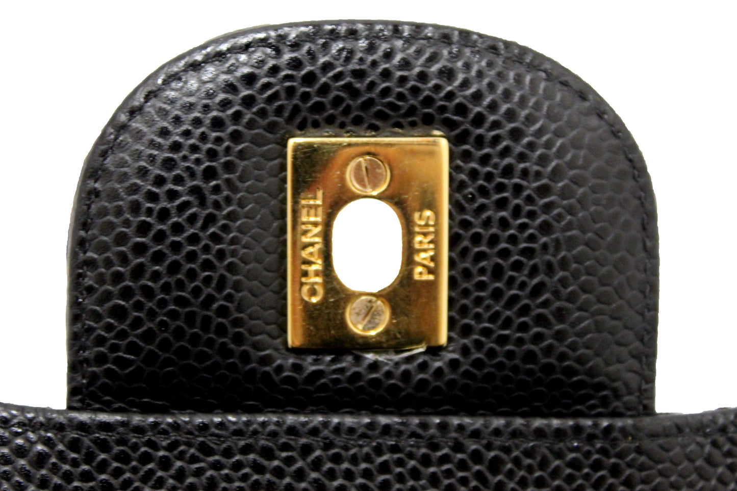 Chanel Black Quilted Caviar Leather Classic Jumbo Double Flap Bag