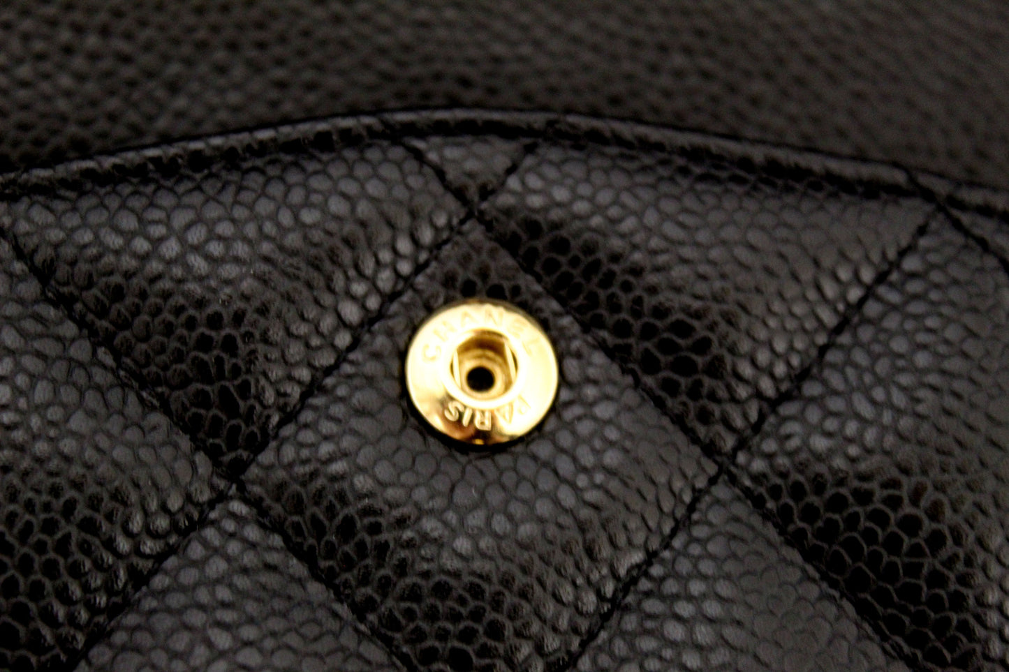 Chanel Black Quilted Caviar Leather Classic Jumbo Double Flap Bag