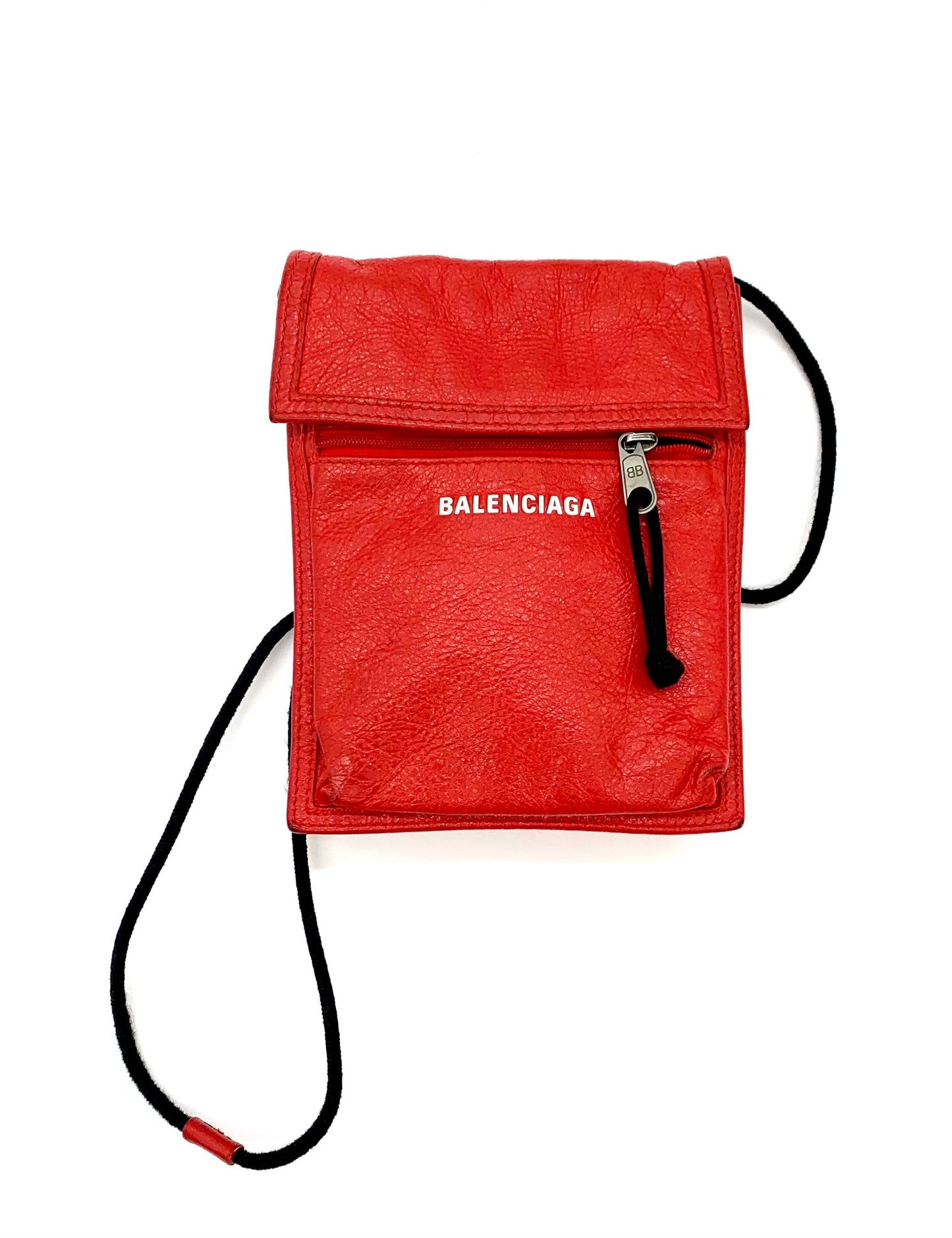 BALENCIAGA RED LEATHER EXPLORER POUCH
