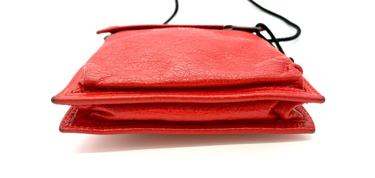 BALENCIAGA RED LEATHER EXPLORER POUCH