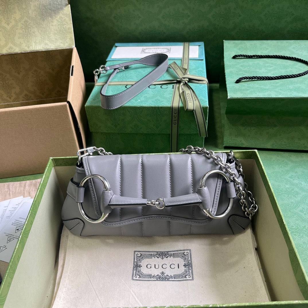 GC593 Gucci Horsebit Chain Small Shoulder Bag / HIGHEST QUALITY VERSION / 10.6"W x 4.5"H x 2"D