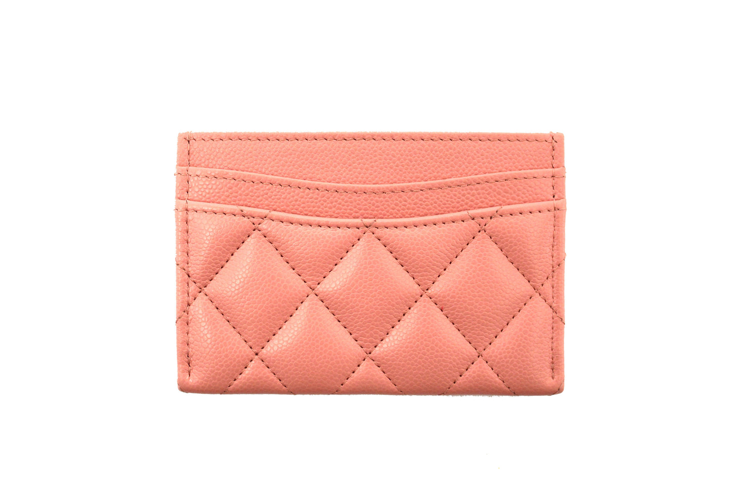 Chanel Pink Quilted Caviar Leather Card Holder