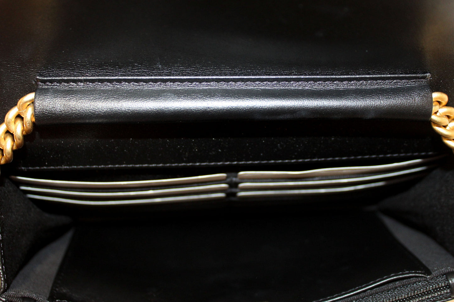 Chanel Black Caviar Quilted Leather Boy Wallet On Chain WOC