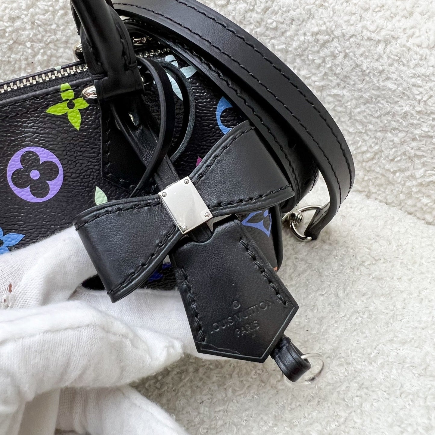 LV Louis Vuitton x Takashi Murakami Nano Speedy in Multicolore Noir Monogram Canvas and GHW