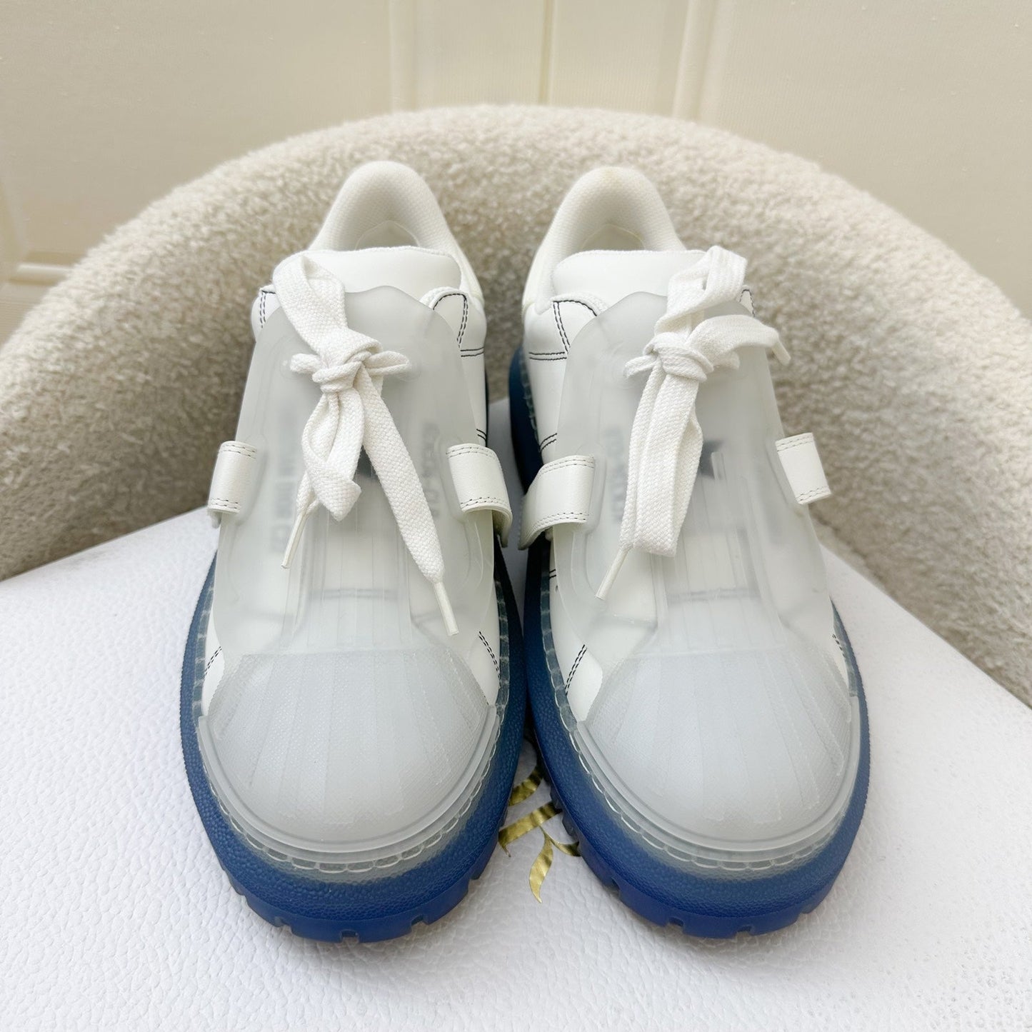 Dior Dior-ID Sneakers in White and Blue Sz 37