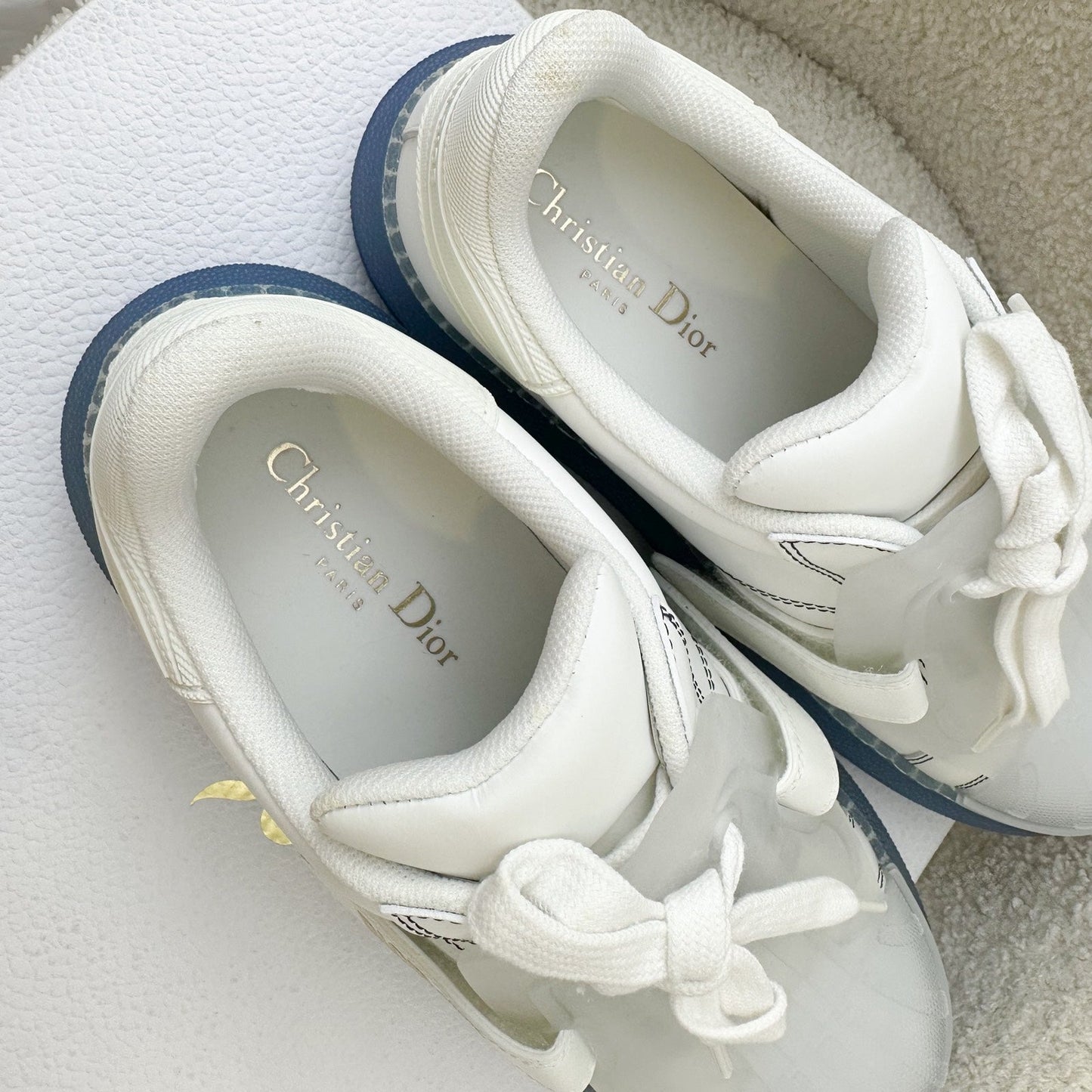Dior Dior-ID Sneakers in White and Blue Sz 37