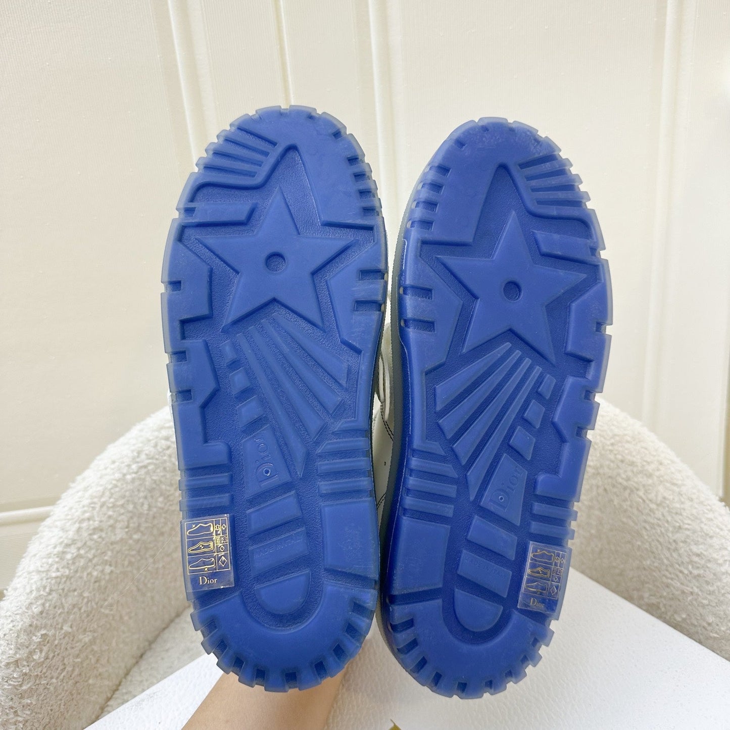 Dior Dior-ID Sneakers in White and Blue Sz 37
