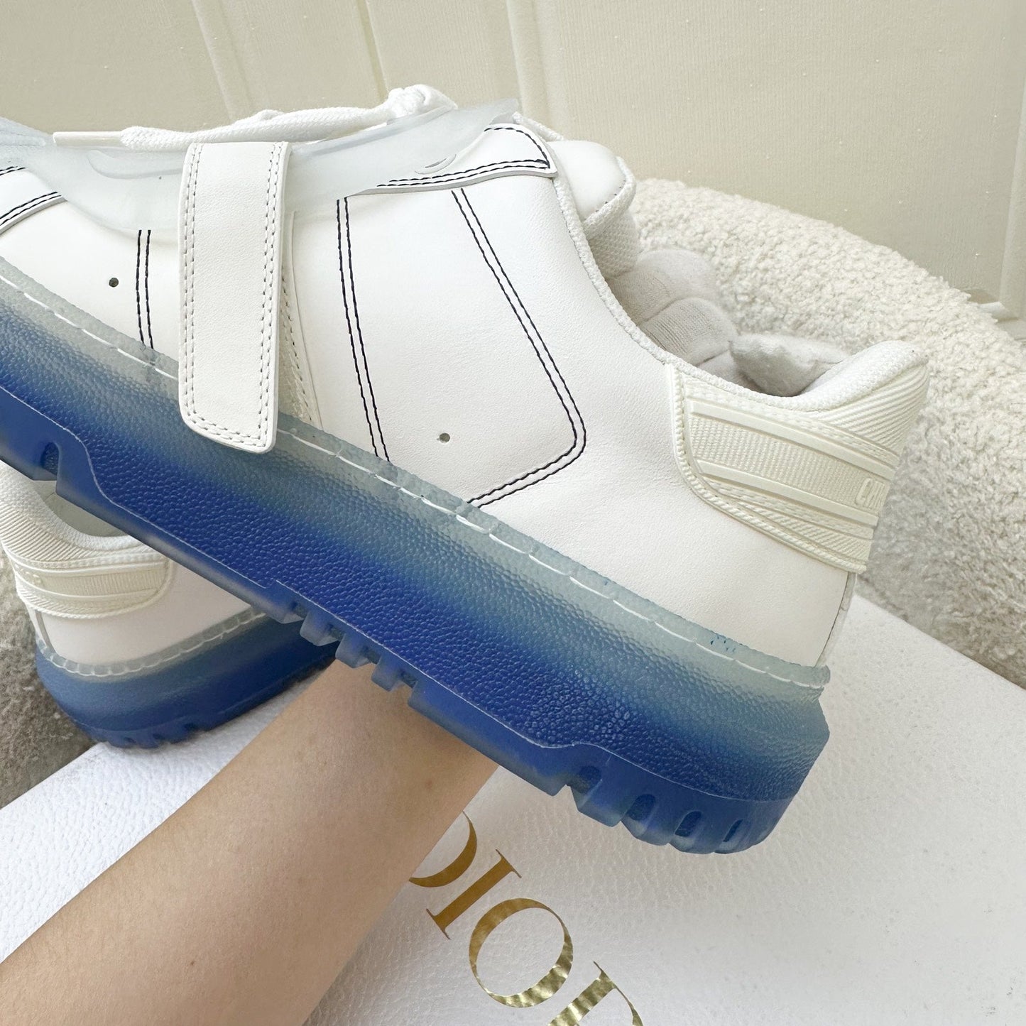 Dior Dior-ID Sneakers in White and Blue Sz 37