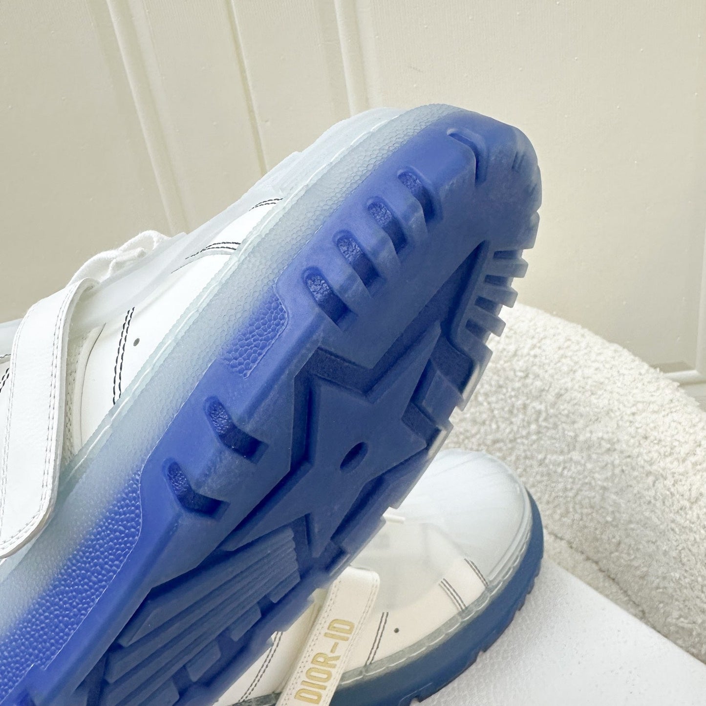 Dior Dior-ID Sneakers in White and Blue Sz 37