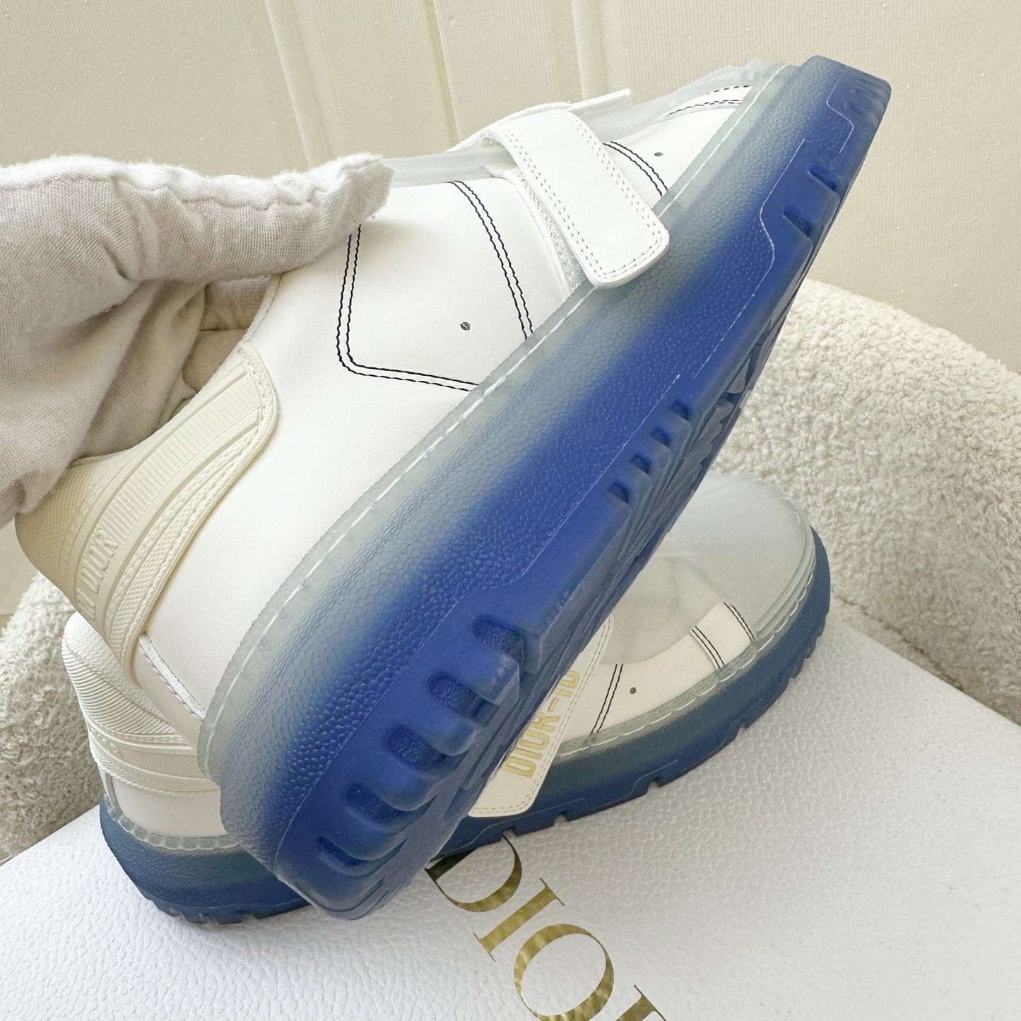 Dior Dior-ID Sneakers in White and Blue Sz 37