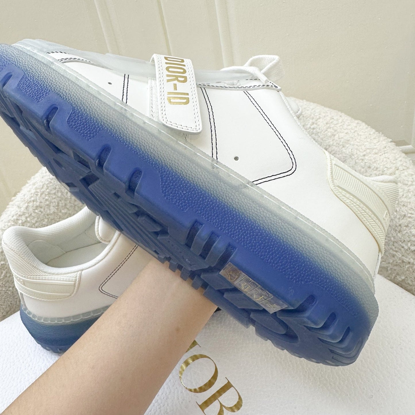 Dior Dior-ID Sneakers in White and Blue Sz 37
