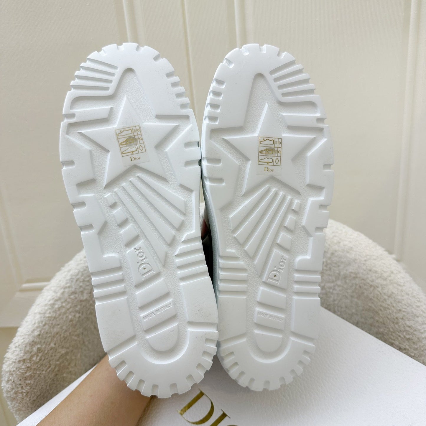 Dior Dioramour Dior Addict Sneakers in Calfskin and Technical Fabric Sz 36