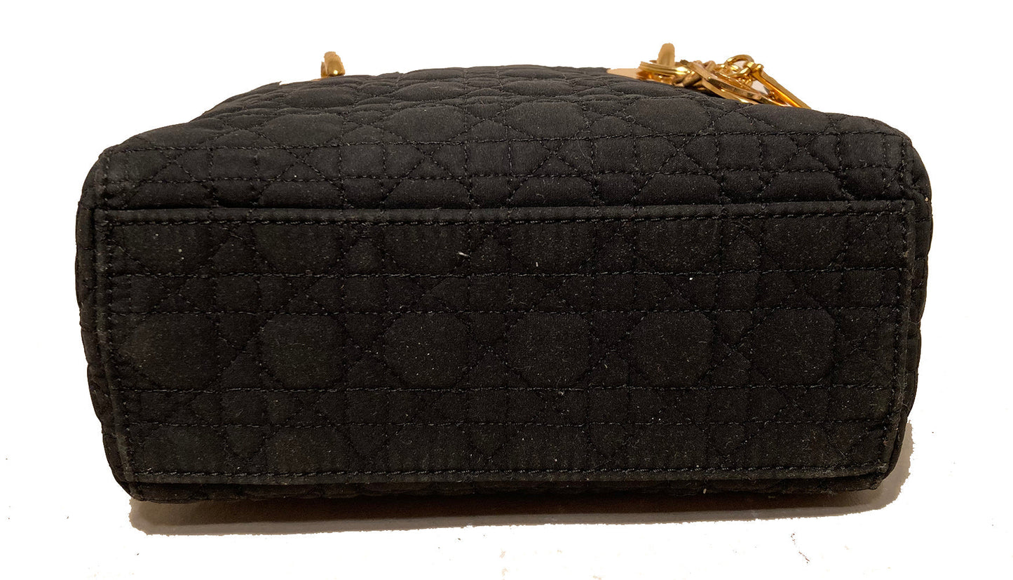 Christian Dior Black Nylon Mini Lady Dior Bag
