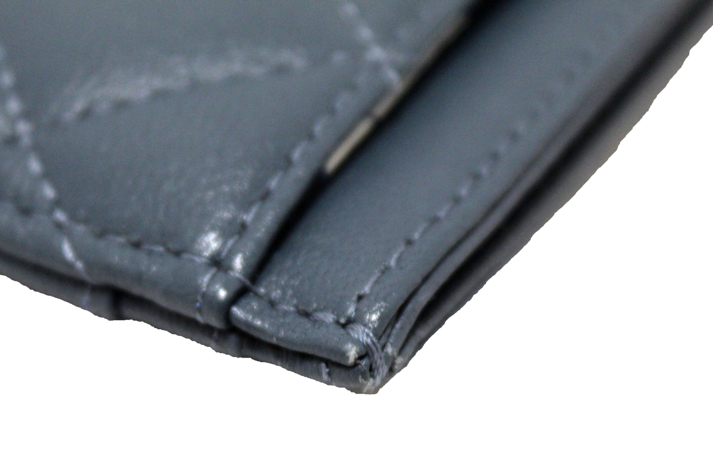 Chanel Blue Quilted Lambskin Leather Card Holder
